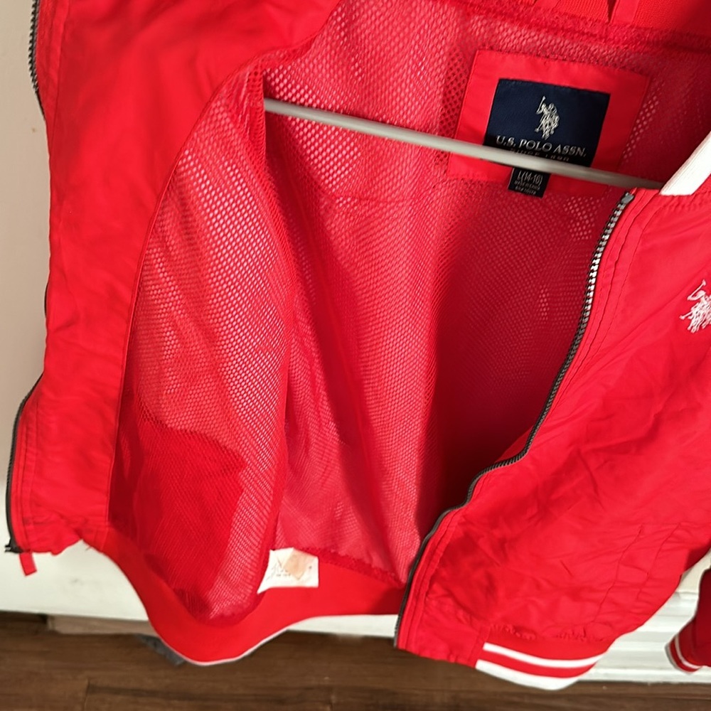 Red w/White stripe collar boys jacket - Picture 5 of 5